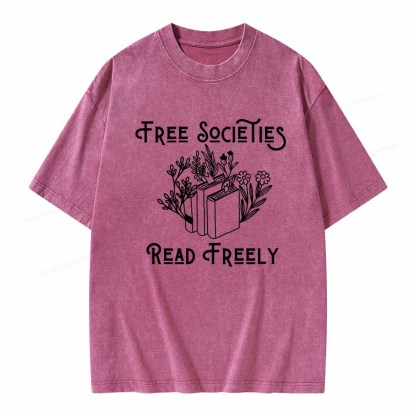 Pagewings Free Societies Read Freely Shirt Unisex Washed T-shirt