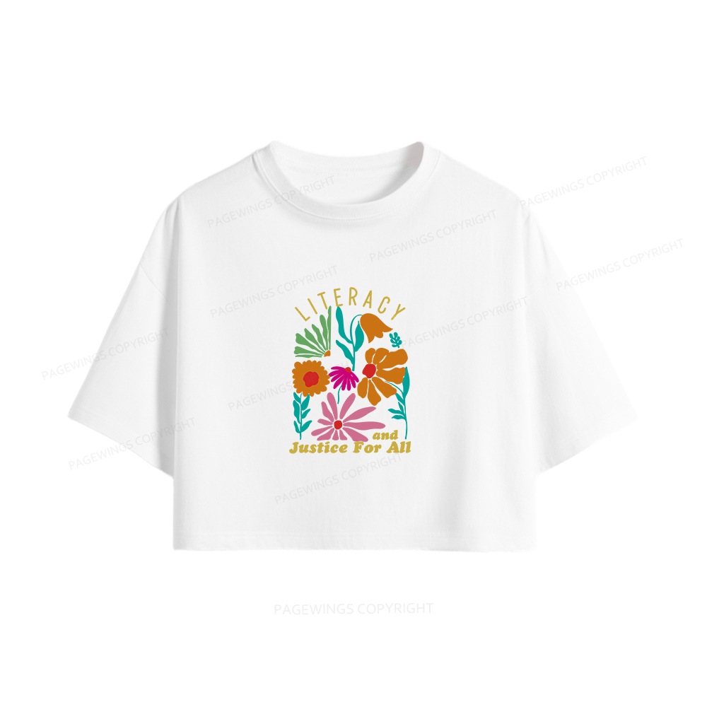 Pagewings Literacy And Justice Women Crop Tops