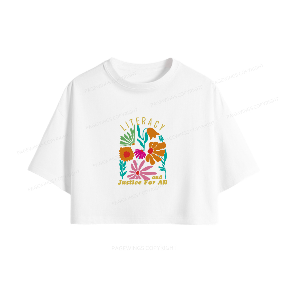 Pagewings Literacy And Justice Women Crop Tops