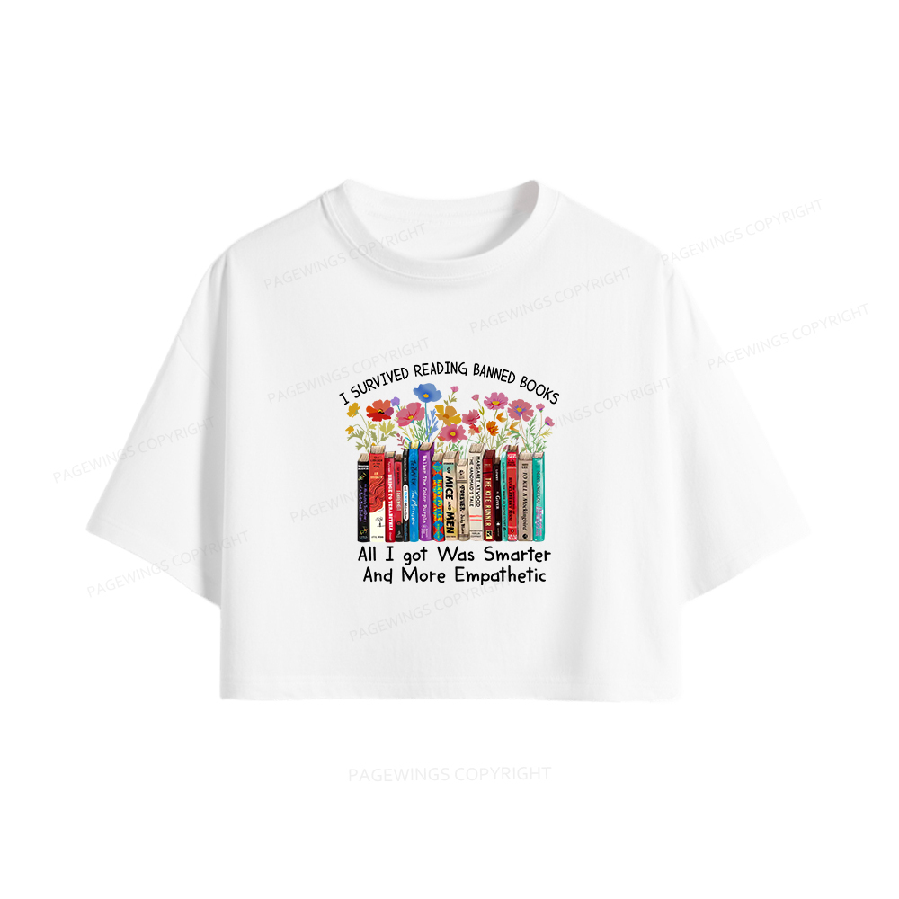 Pagewings Survived Banned Books Got Smarter Women Crop Tops