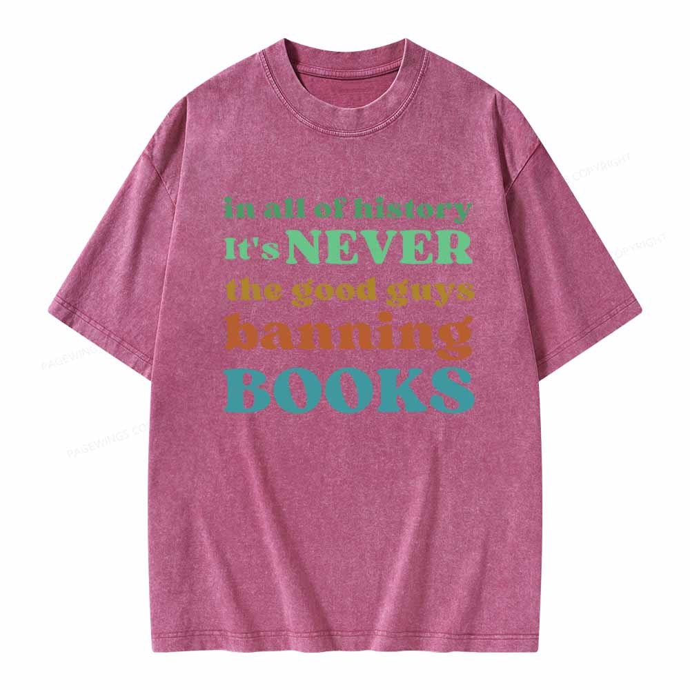 Pagewings Banned Books Shirt Unisex Washed T-shirt