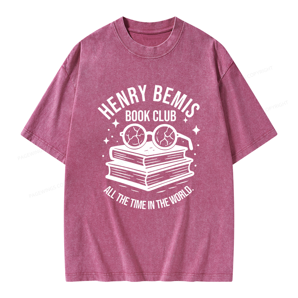 Pagewings Henry Bemis Book Club Unisex Washed T-shirt