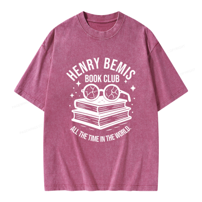 Pagewings Henry Bemis Book Club Unisex Washed T-shirt