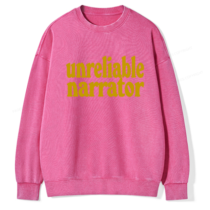 Pagewings Unreliable Narrator Unisex Washed Sweatshirt