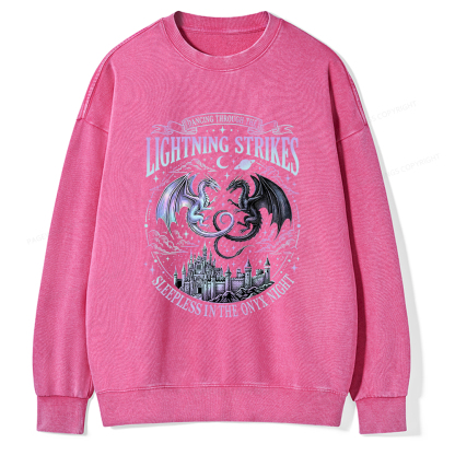 Pagewings Lightning Strikes Unisex Washed Sweatshirt