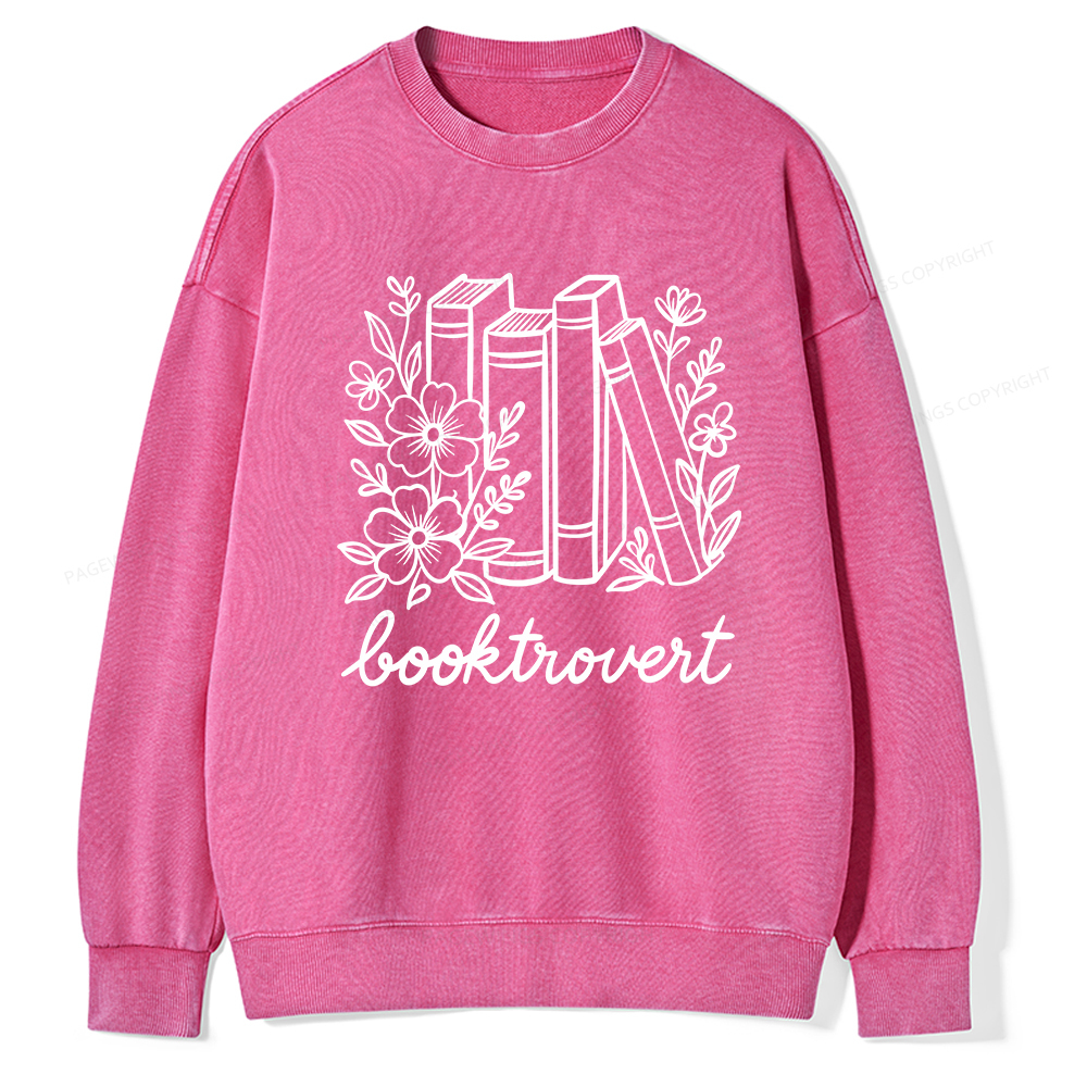 Pagewings Booktrovert Unisex Washed Sweatshirt