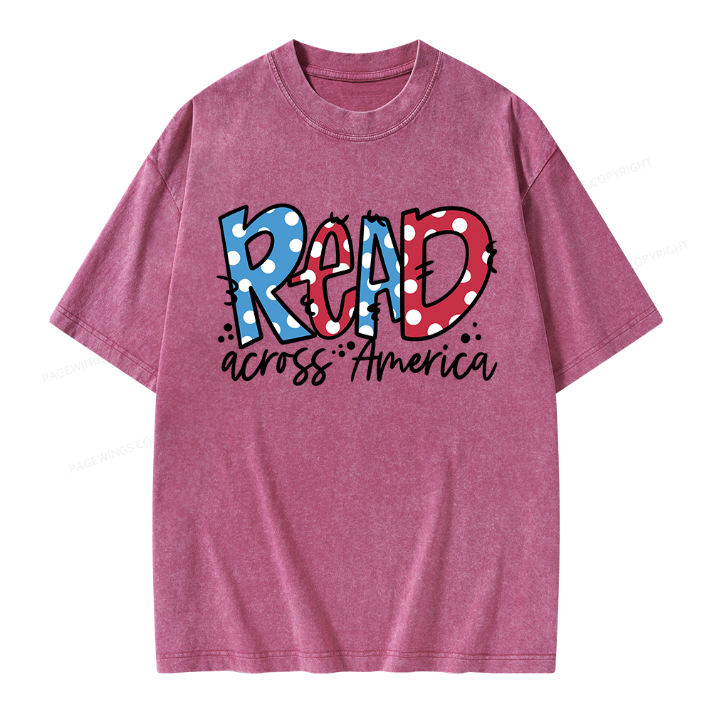 Pagewings Read Across America Unisex Washed T-shirt