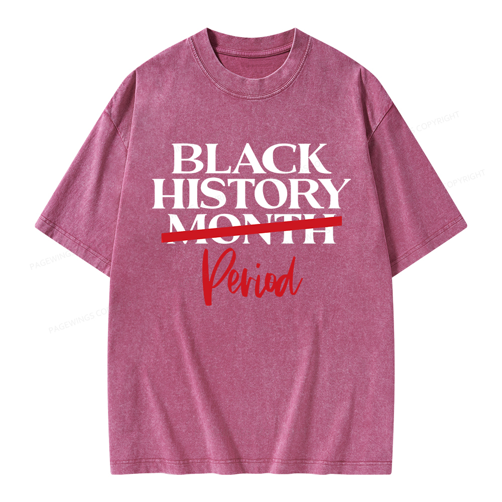 Pagewings Black History Month Period Unisex Washed T-shirt