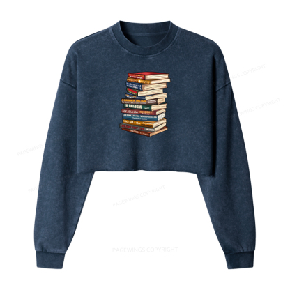 Pagewings Black History Month Books Washed Crop Sweatshirt