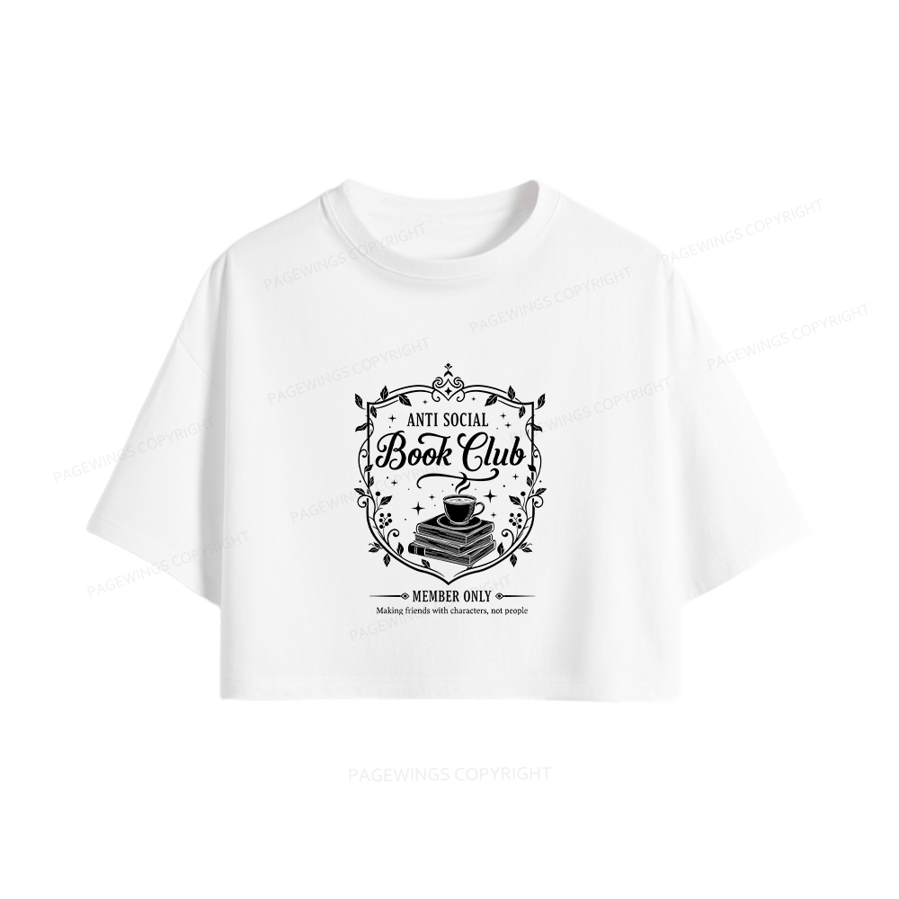 Pagewings Anti Social Book Club Women Crop Tops