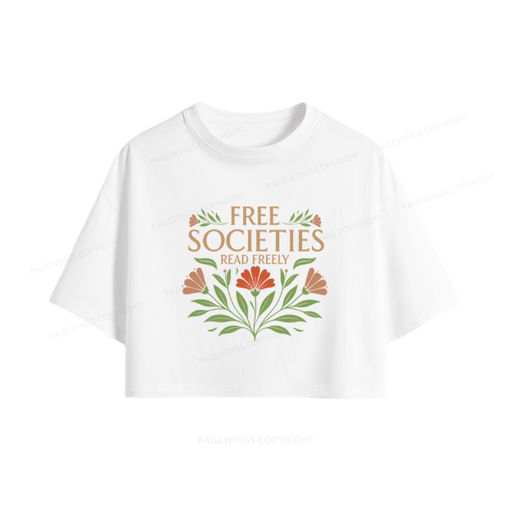 Pagewings Free Societies Read Freely Women Crop Tops