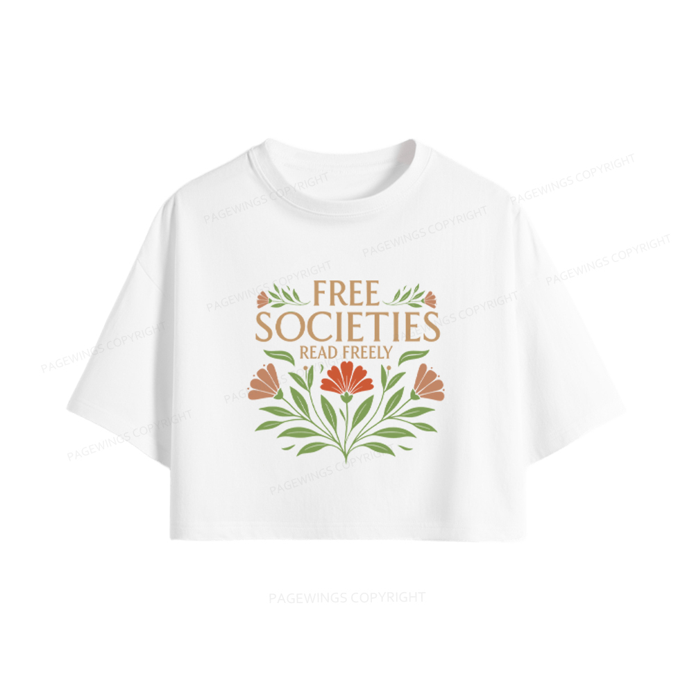 Pagewings Free Societies Read Freely Women Crop Tops