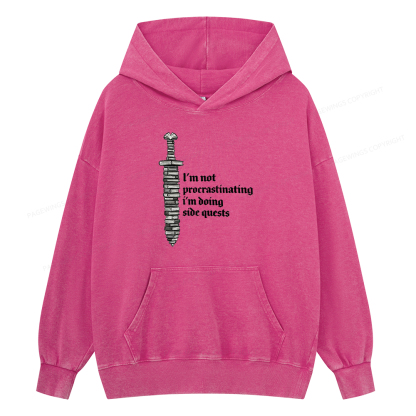Pagewings I'm Doing Side Quests Unisex Washed Hoodie