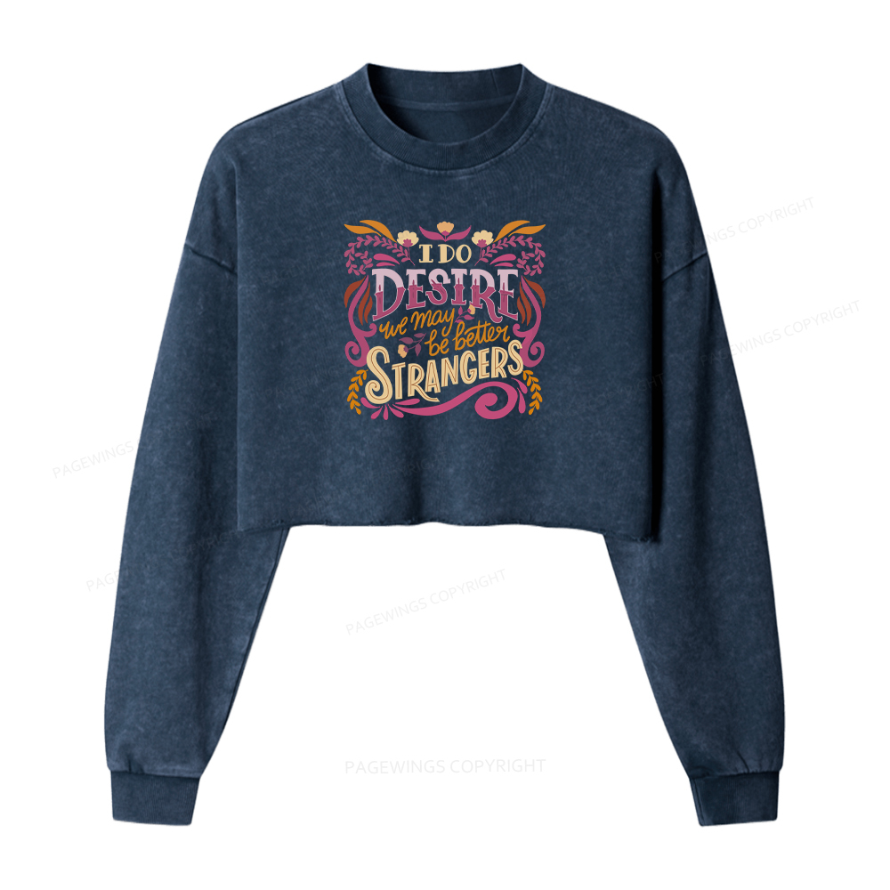 Pagewings Better Strangers Washed Crop Sweatshirt