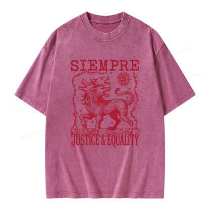 Pagewings Siempre Justice Equality Unisex Washed T-shirt