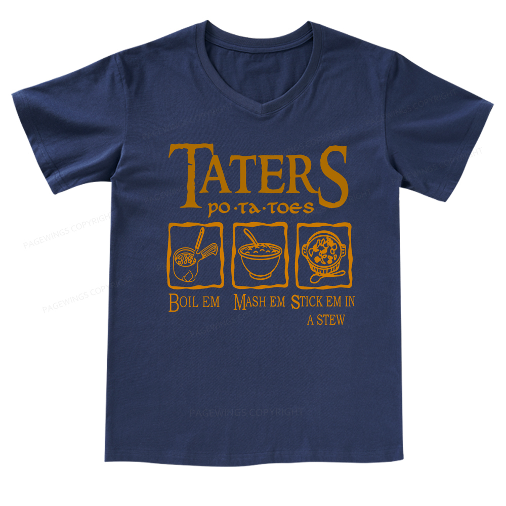 Pagewings Taters PoTaToes V-neck T-shirt