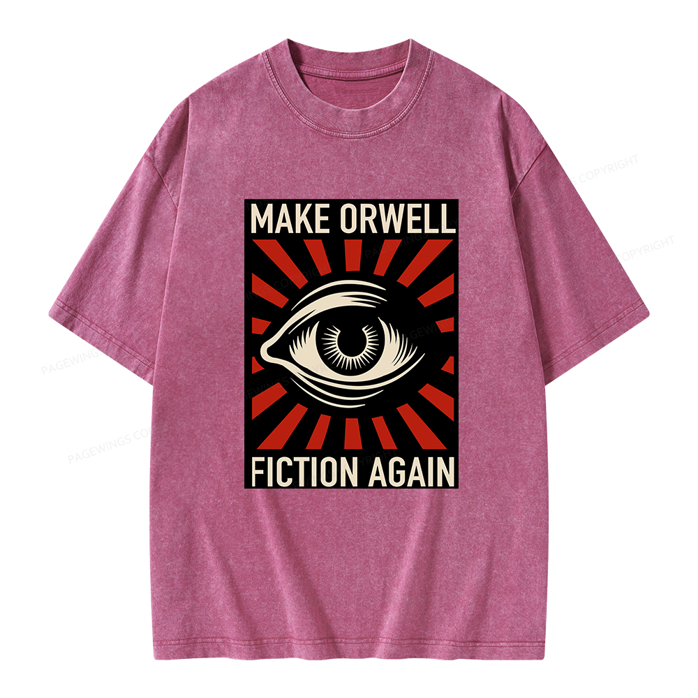 Pagewings Make Orwell Fiction Again Unisex Washed T-shirt