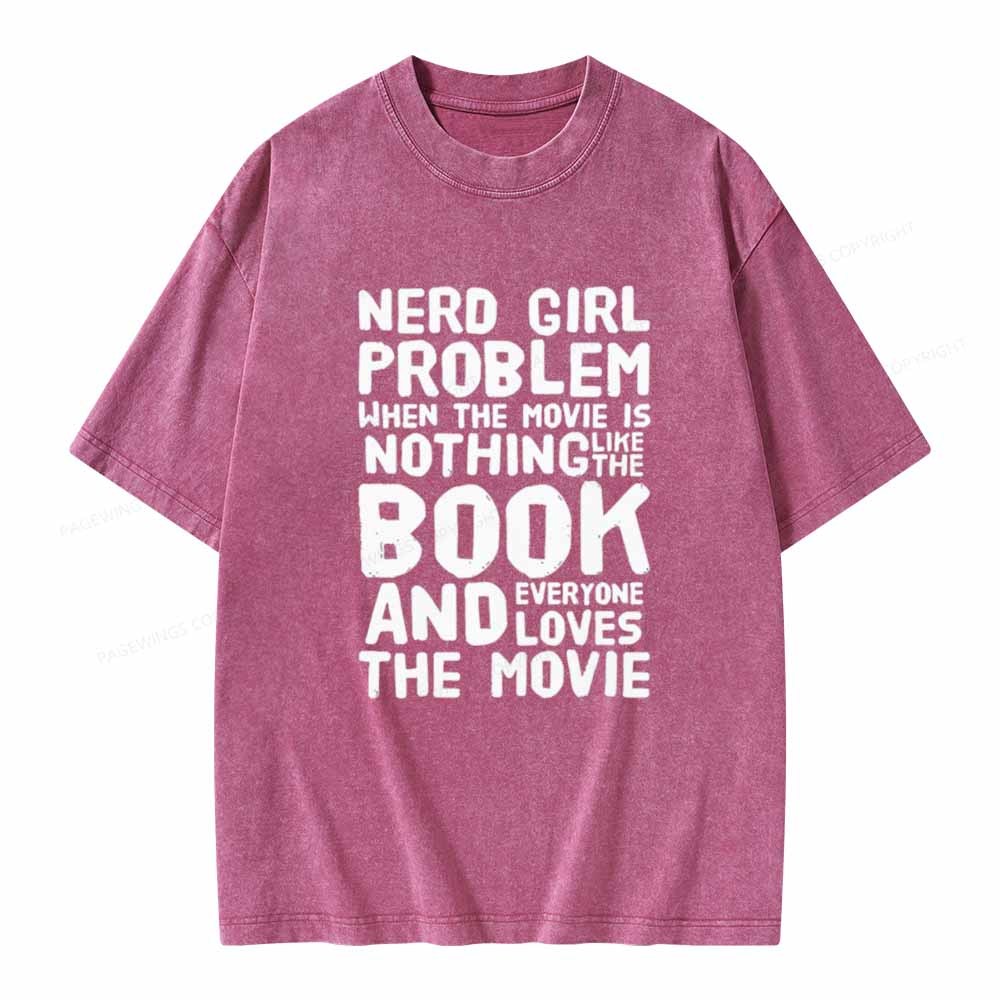 Pagewings NERD GIRL PROBLEM Club Unisex Washed T-shirt