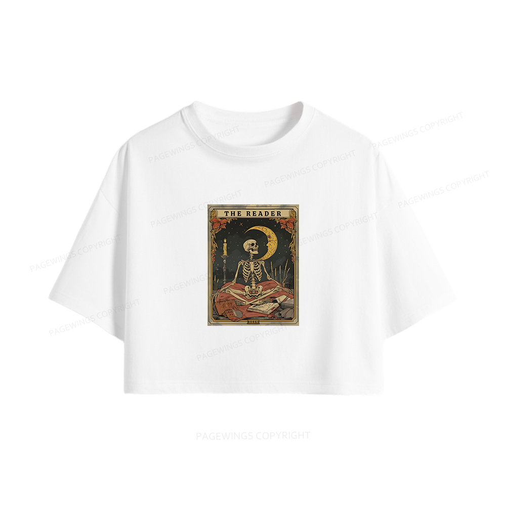 Pagewings The Reader Tarot Card Women Crop Tops