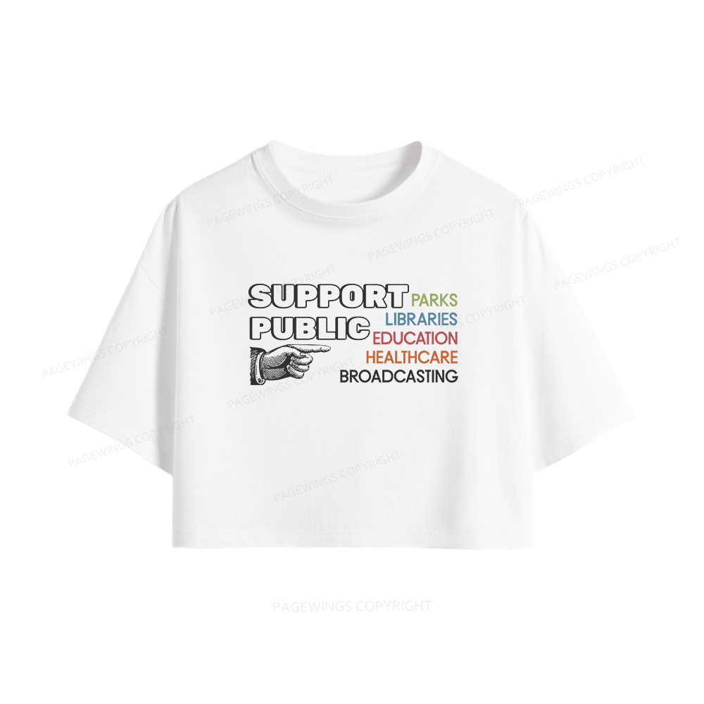 Pagewings Support Public Parks Libraries Education Women Crop Tops