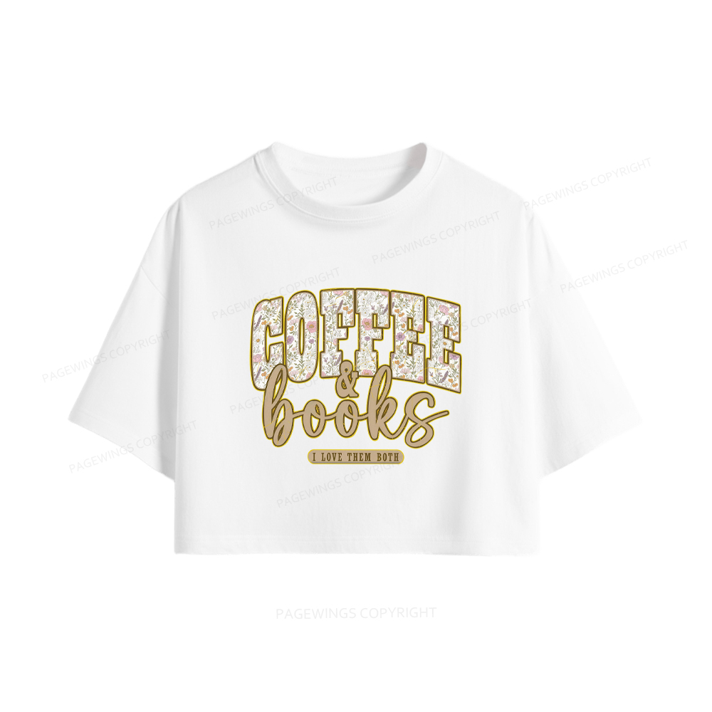 Pagewings Coffee And Books Women Crop Tops
