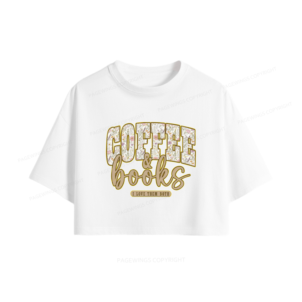Pagewings Coffee And Books Women Crop Tops