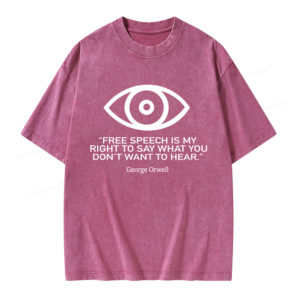 Pagewings Free Speech Is My Right To Say Unisex Washed T-shirt