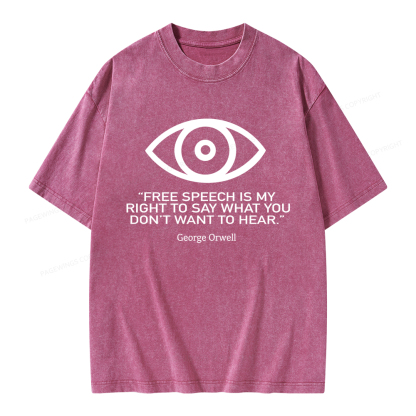 Pagewings Free Speech Is My Right To Say Unisex Washed T-shirt