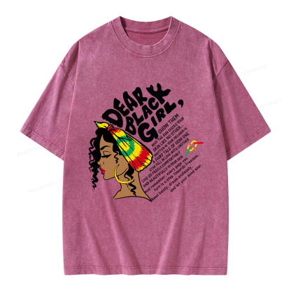 Pagewings Dear Black Girl Unisex Washed T-shirt