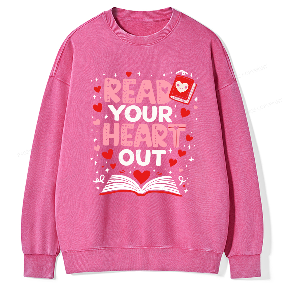 Pagewings Read Your Heart Out Valentine Washed Sweatshirt