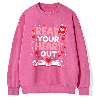 Pagewings Read Your Heart Out Valentine Washed Sweatshirt