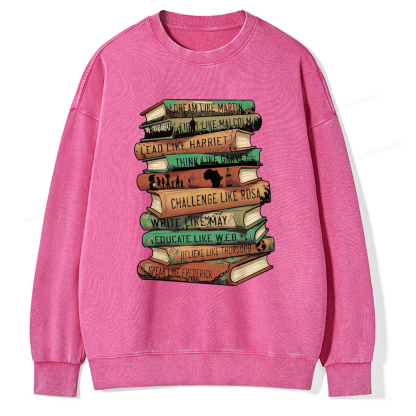 Pagewings Black History Month Books Washed Sweatshirt