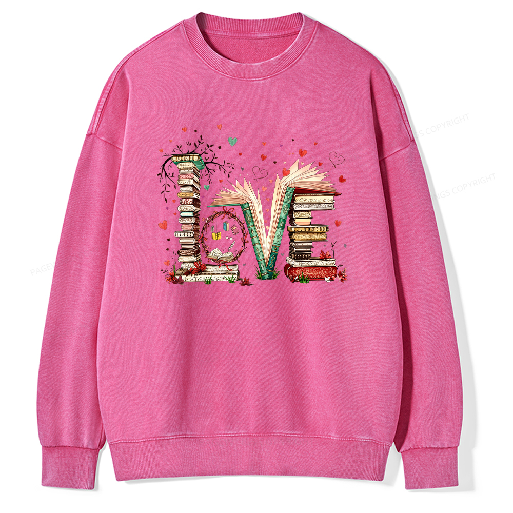 Pagewings Book Lover Washed Sweatshirt