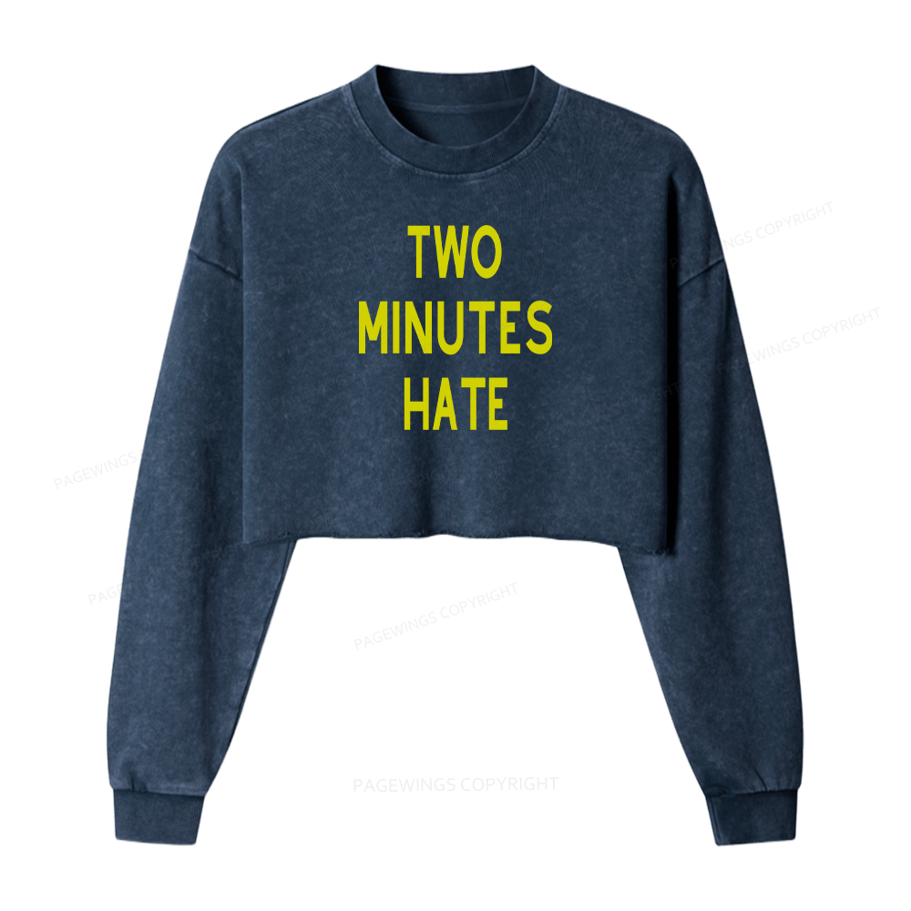 Pagewings Two Minutes Hate Washed Crop Sweatshirt