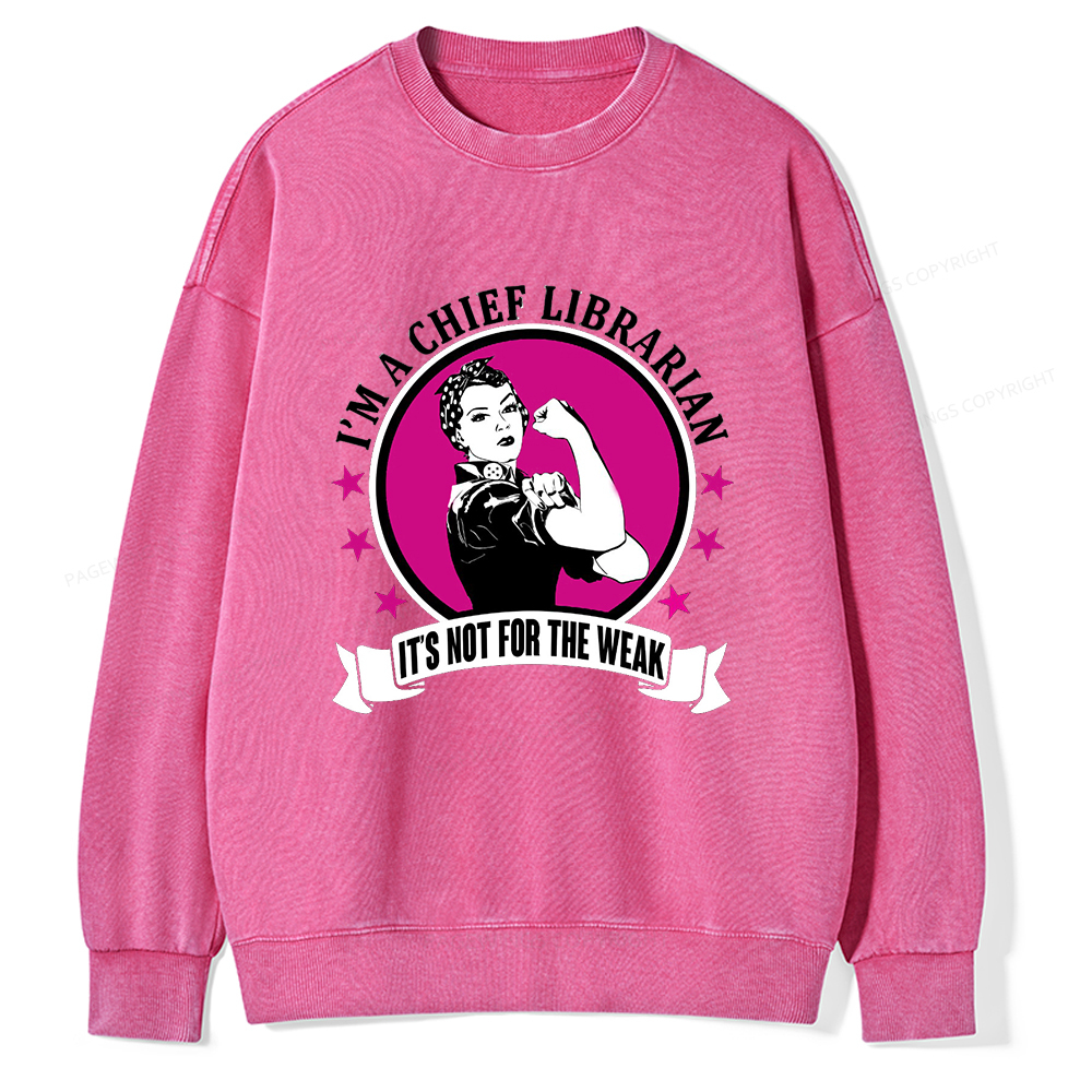 Pagewings Chief Librarian on Women's T-Shirt Unisex Washed Sweatshirt