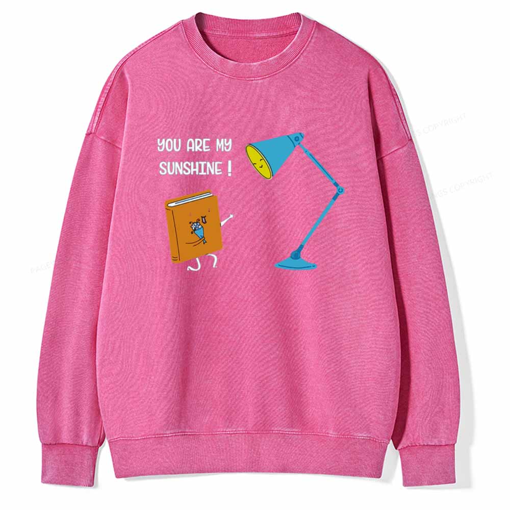 Pagewings You Are My Sunshine book Unisex Washed Sweatshirt