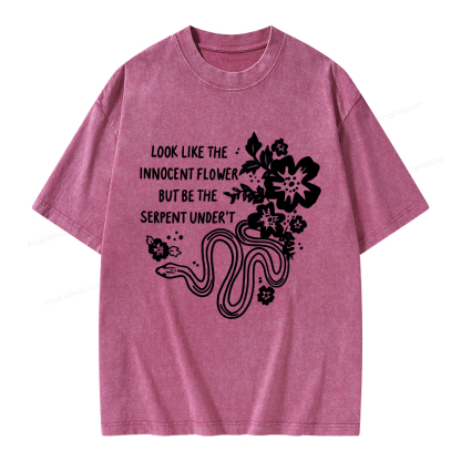 Pagewings Look Like The Innocent Flower Unisex Washed T-shirt