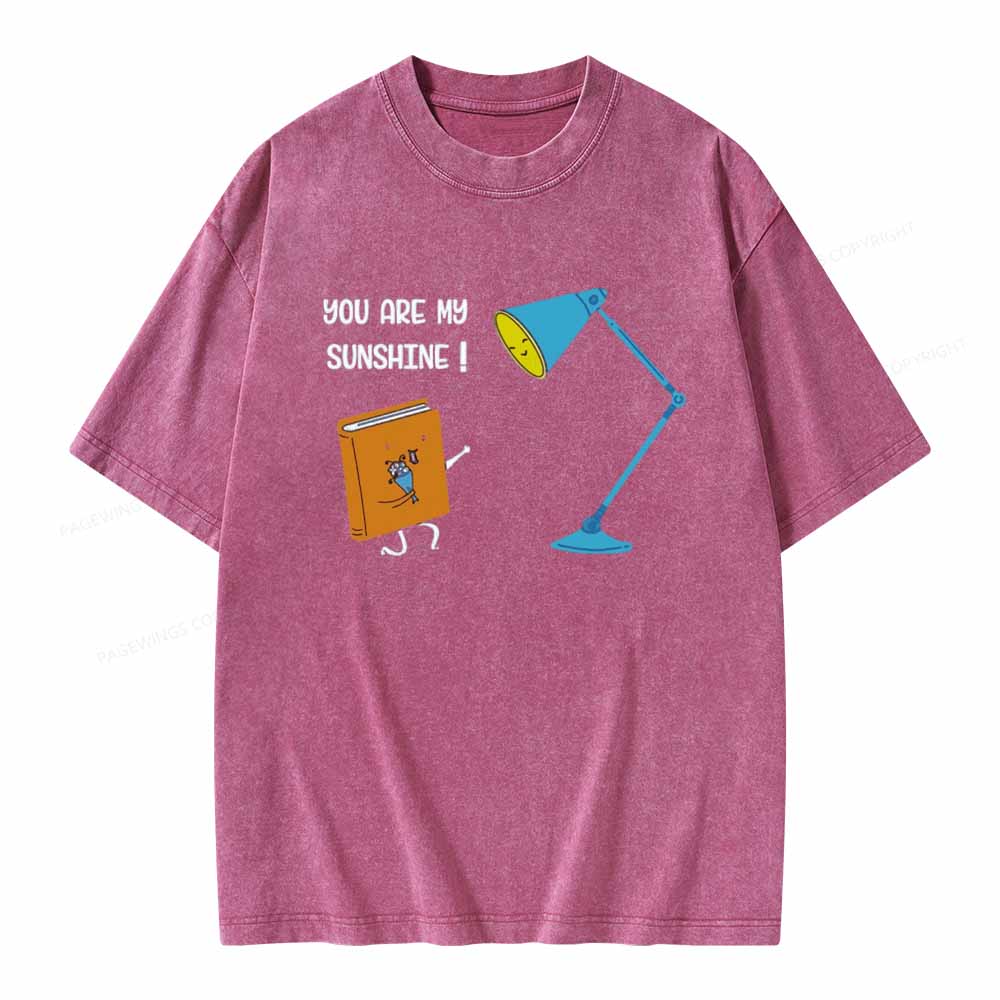 Pagewings You Are My Sunshine book Unisex Washed T-shirt