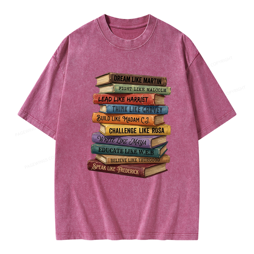 Pagewings Black History Book Unisex Washed T-shirt