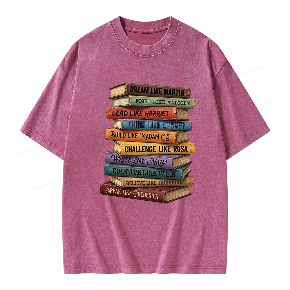 Pagewings Black History Book Unisex Washed T-shirt