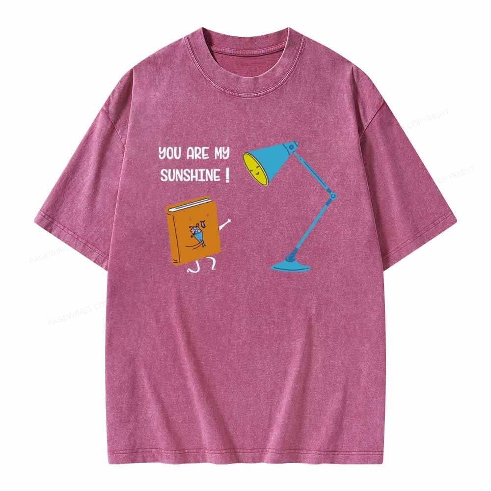 Pagewings You Are My Sunshine book Unisex Washed T-shirt