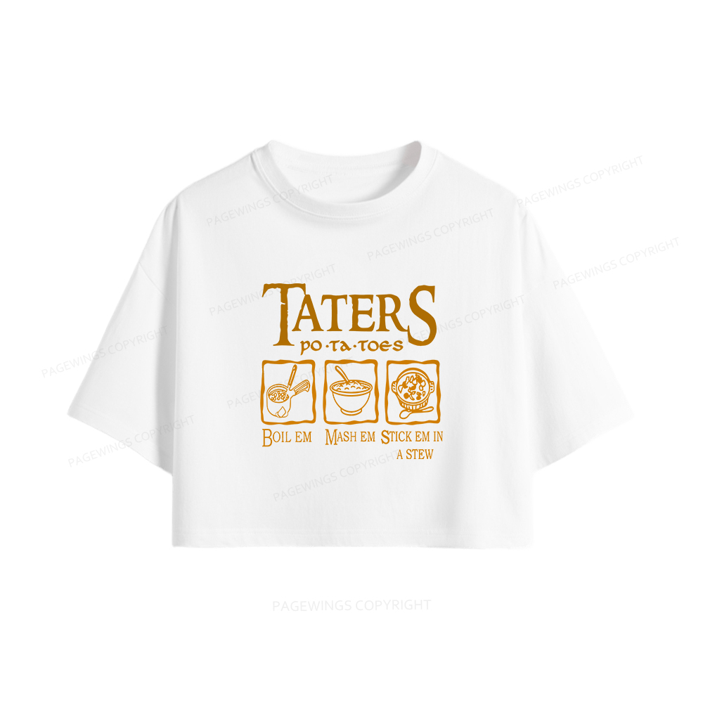 Pagewings Taters PoTaToes Women Crop Tops