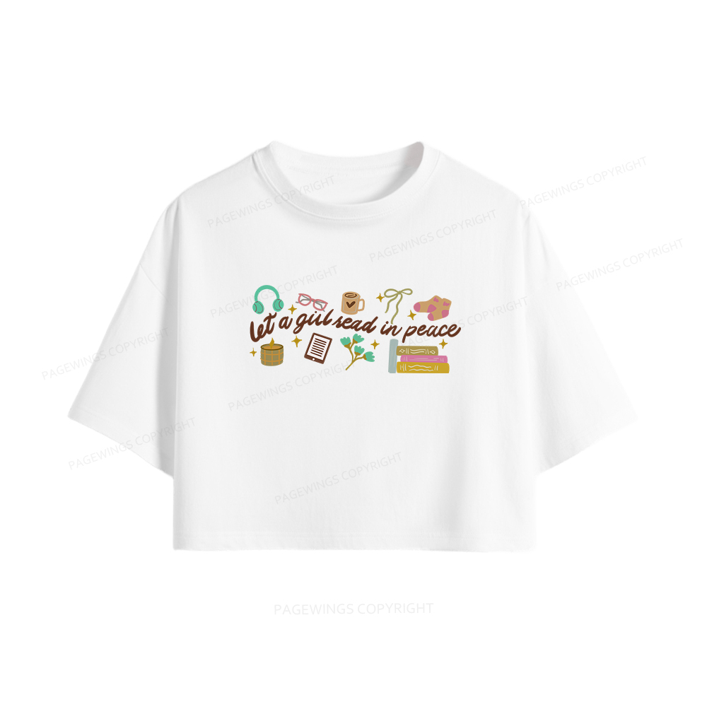 Pagewings Let a Girl Read in Peace Women Crop Tops