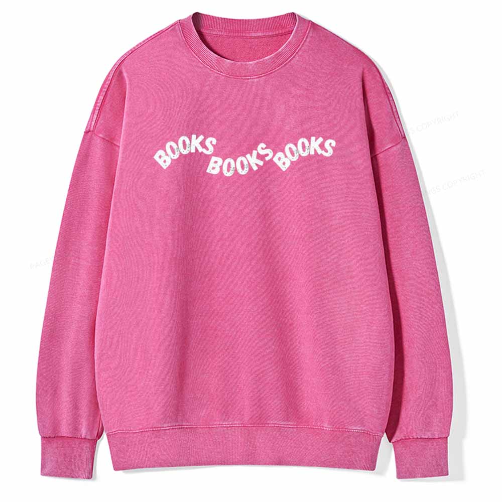 Pagewings Books books books Unisex Washed Sweatshirt