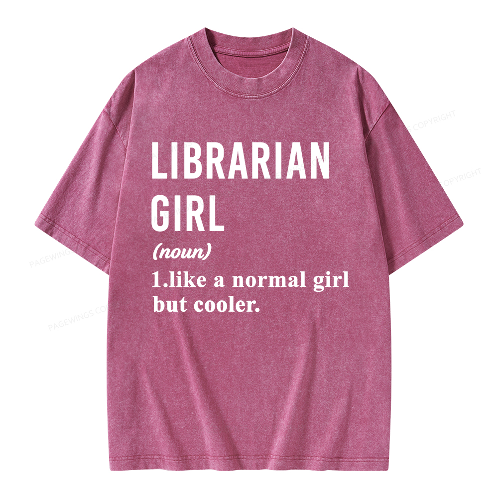 Pagewings Librarian Girl Unisex Washed T-shirt