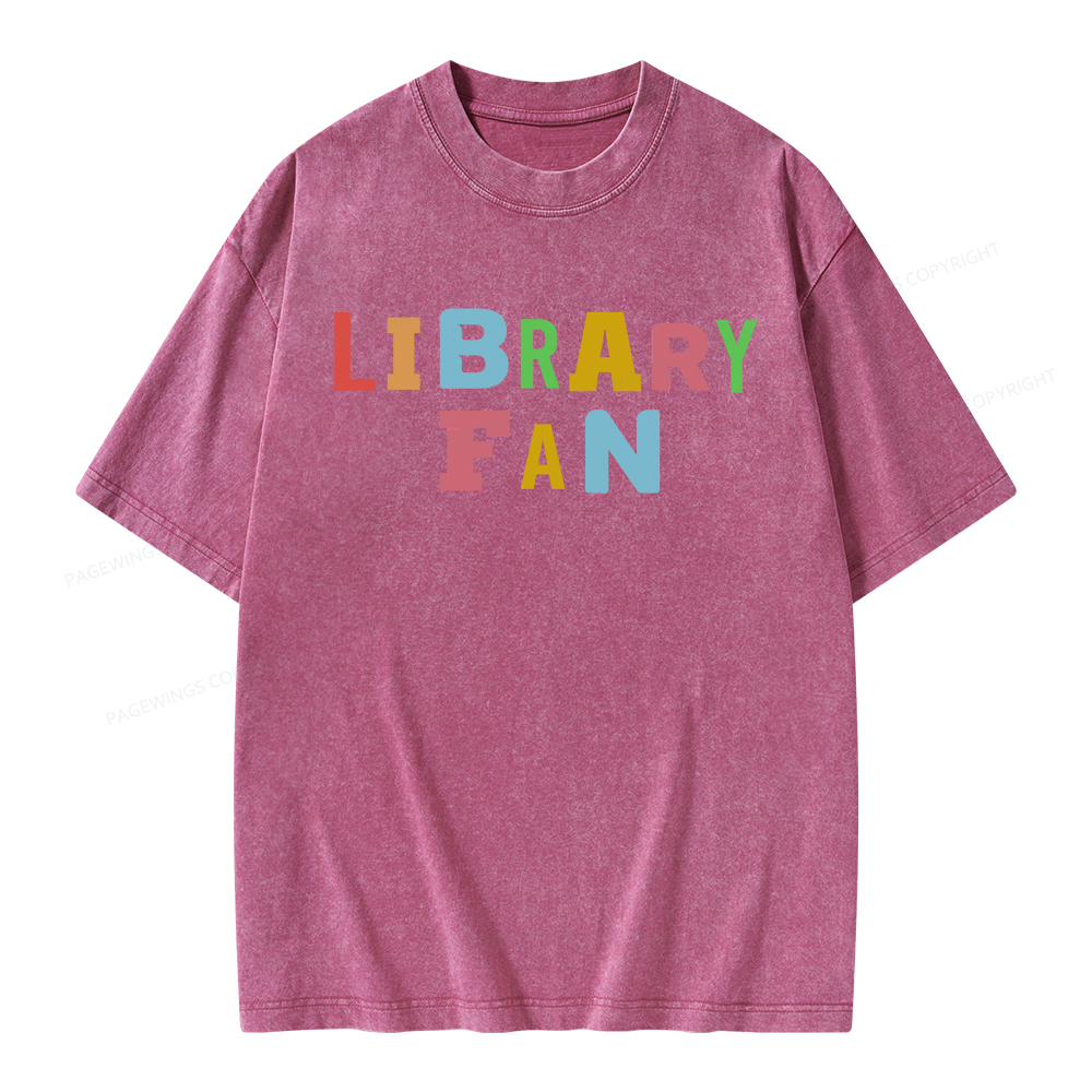Pagewings Library Fan Unisex Washed T-shirt