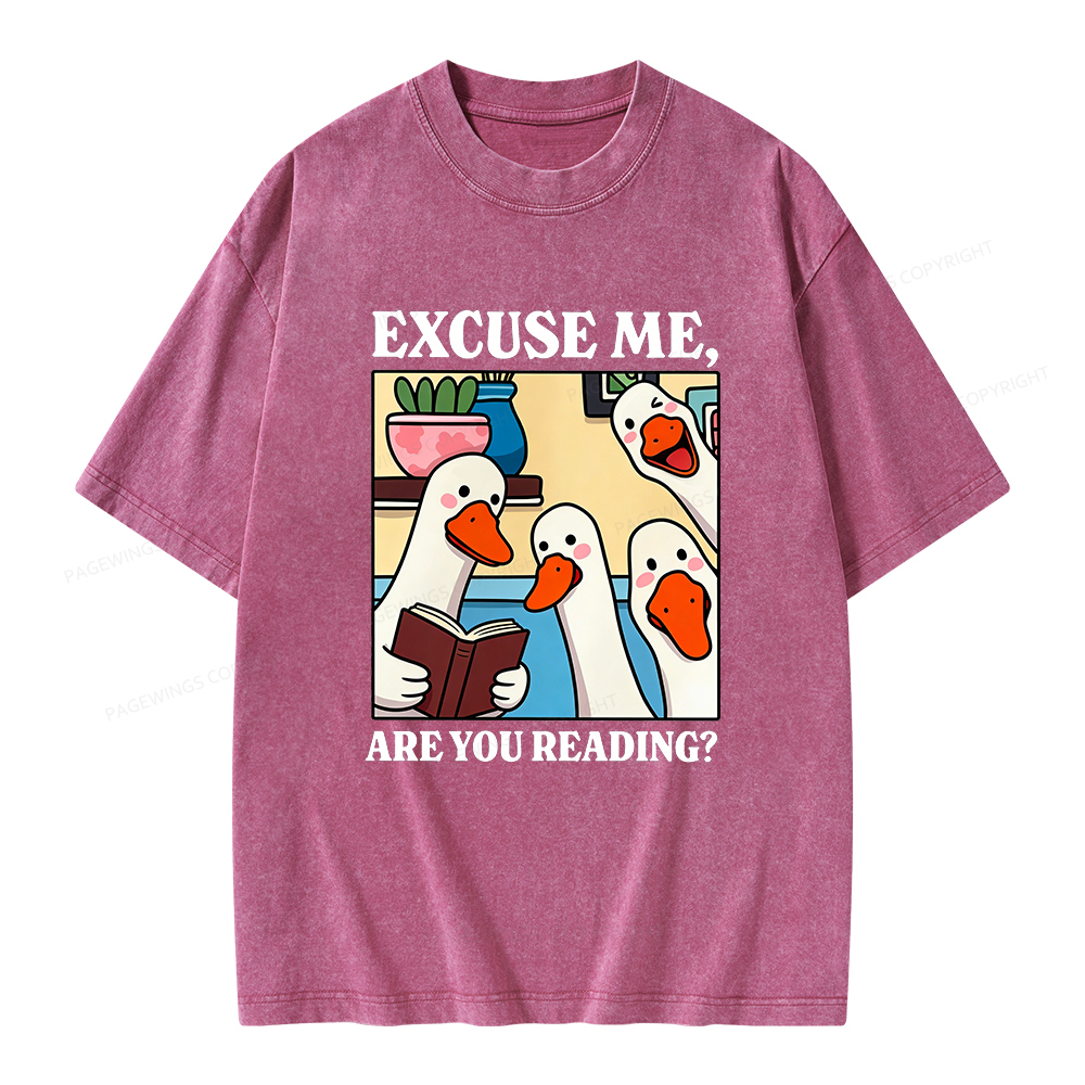 Pagewings Are You Reading Unisex Washed T-shirt