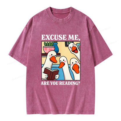 Pagewings Are You Reading Unisex Washed T-shirt