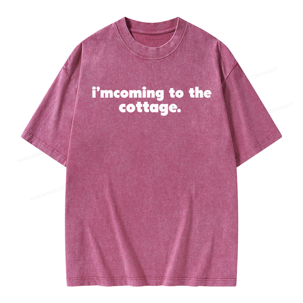 Pagewings I'm Coming to the Cottage Unisex Washed T-shirt