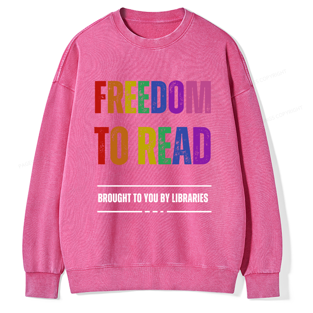Pagewings Freedom to Read Washed Sweatshirt